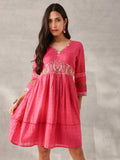 Women's Embroidered Cotton Dress