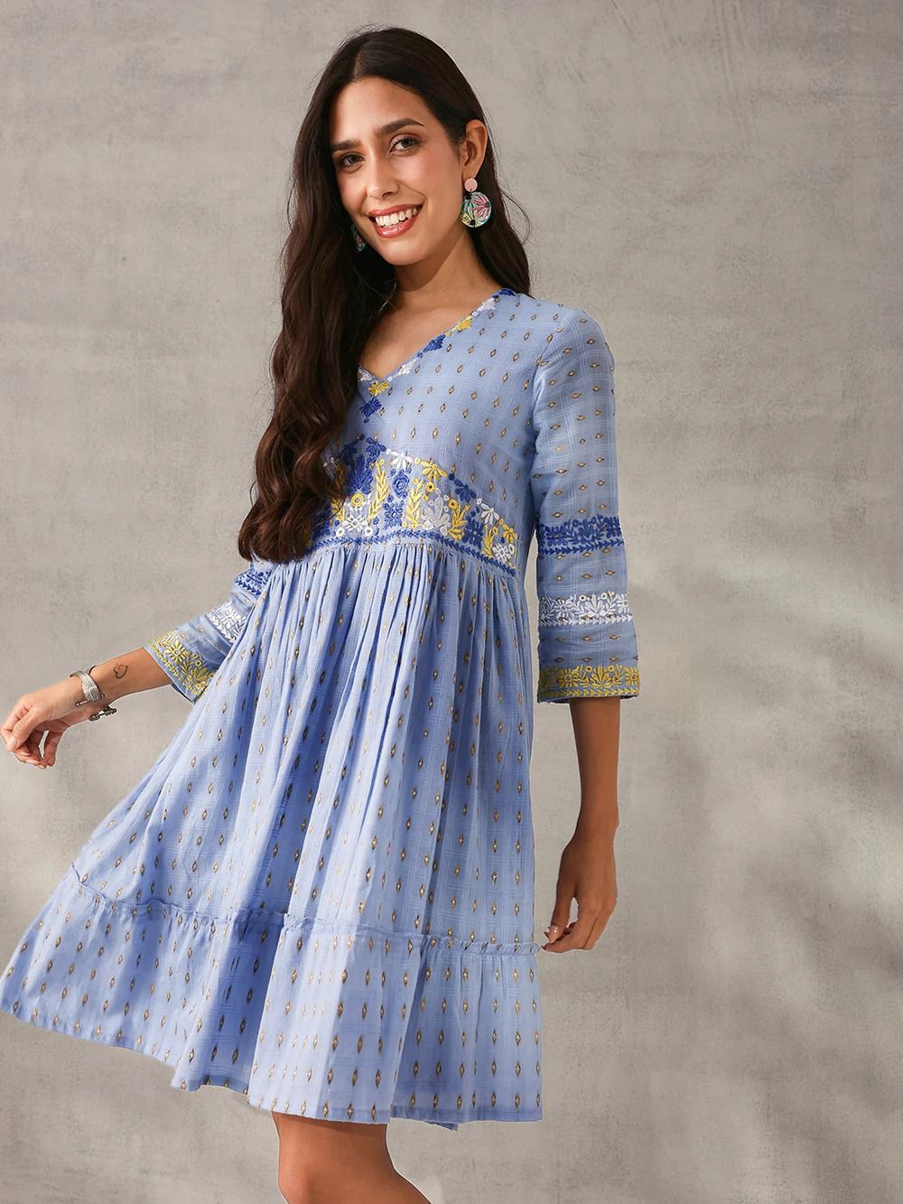 Women's Embroidered Cotton Dress