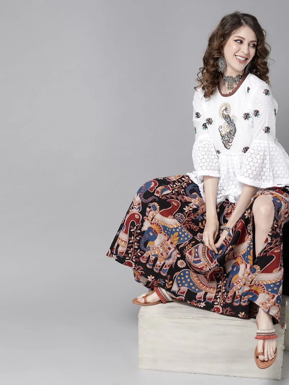 Elegant White Embroidered Cotton Top