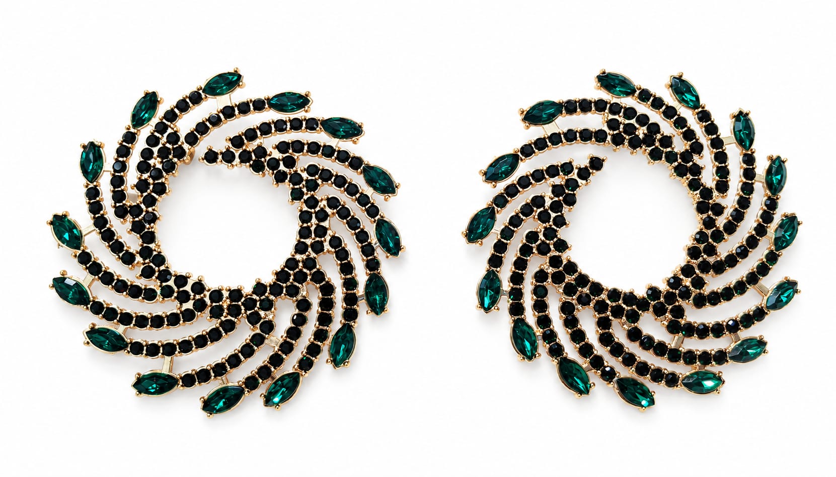 Emerald Green  Crystal Statement Earrings