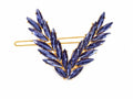 Elegant Blue Crystal Leaf Hair Barrett