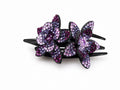 Elegant Purple flower Rhinestone Hair Claw Clip