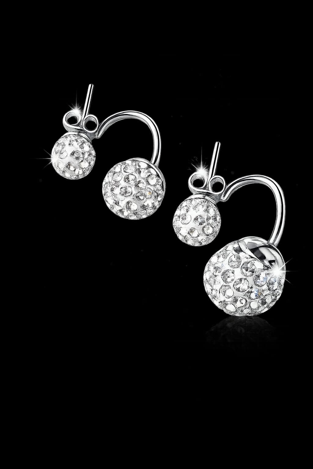 Elegant Double Ball Crystal Stud Earrings