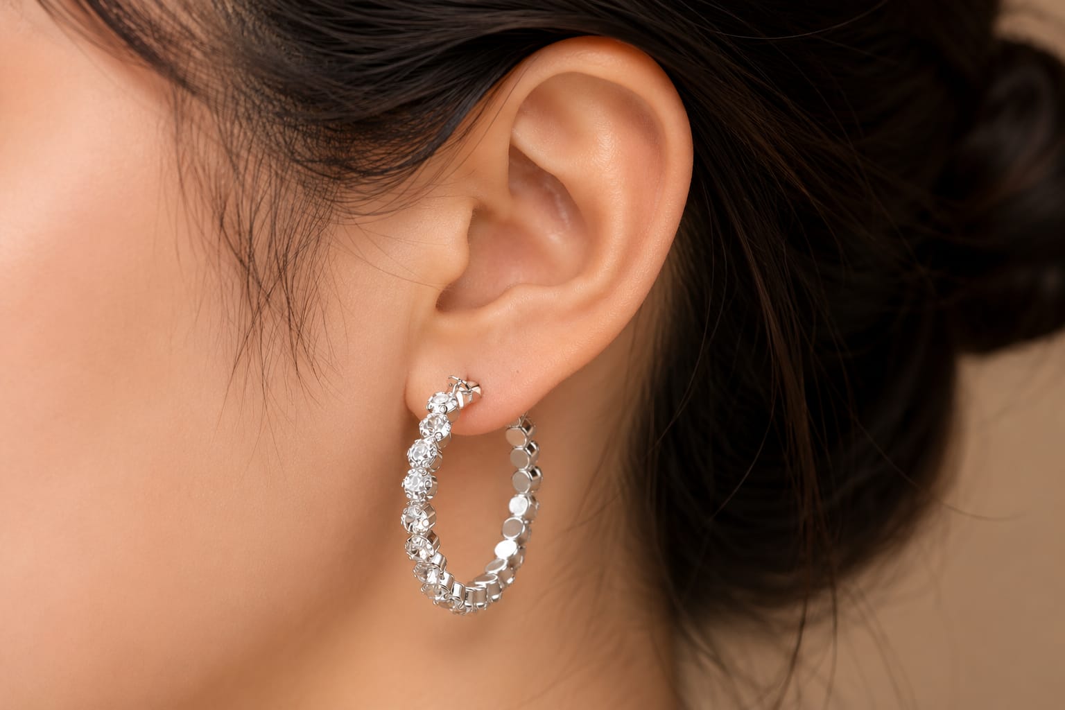 Sparkling Crystal Hoop Earrings