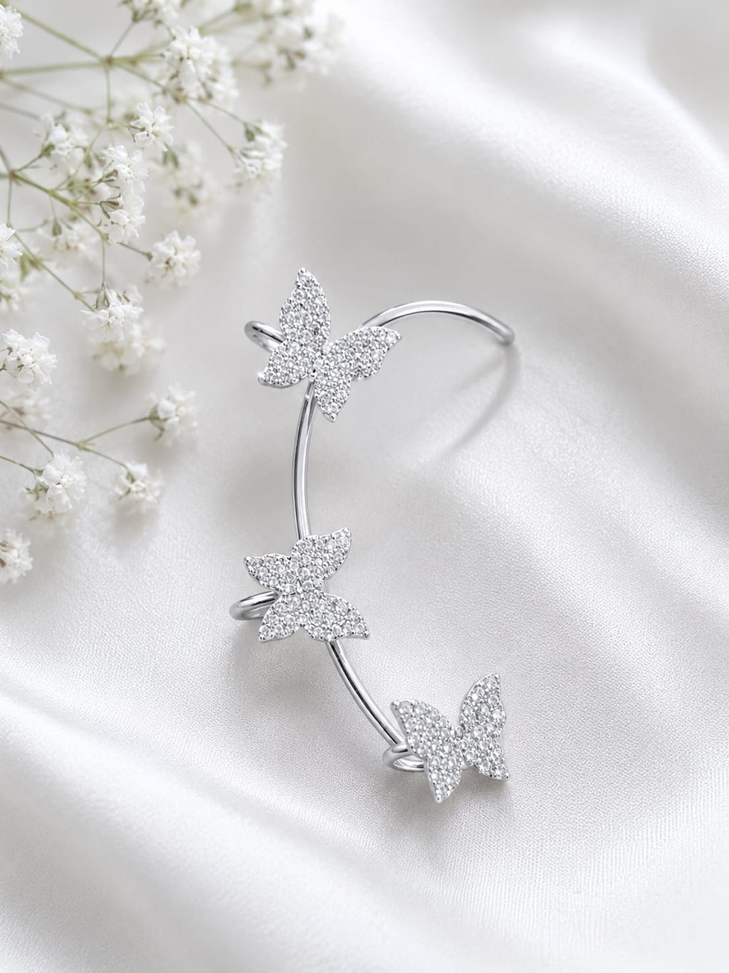 Sparkling Butterfly Ear Cuff Earrings