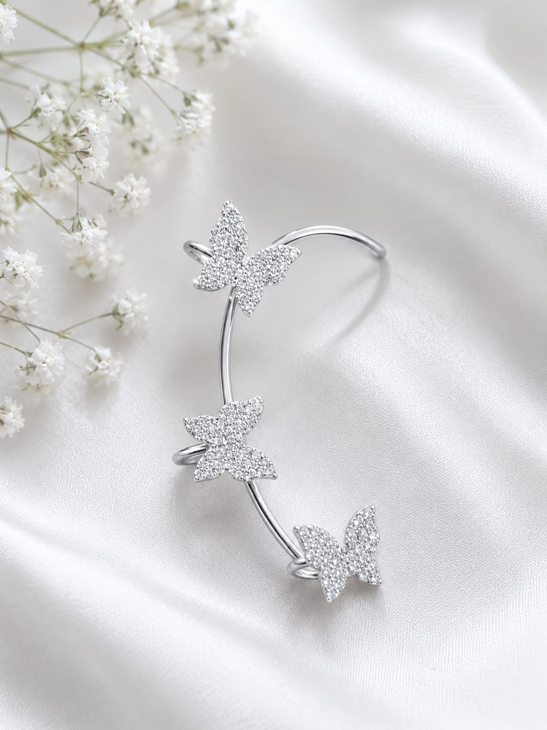 Sparkling Butterfly Ear Cuff Earrings