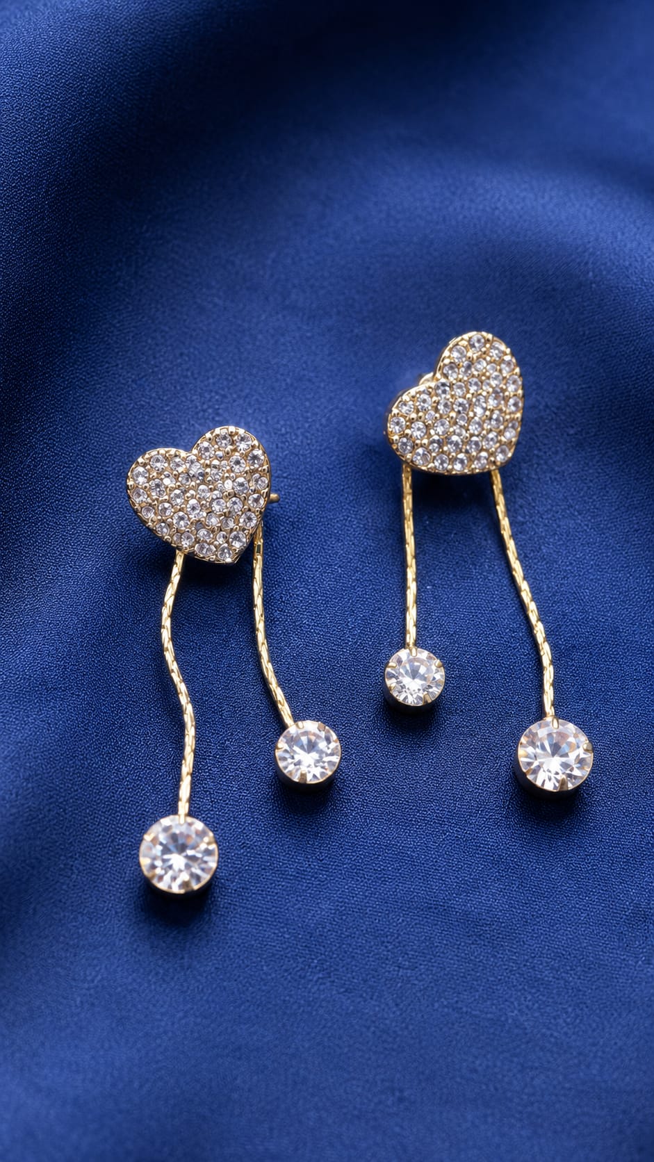 Crystal Heart Drop Earrings