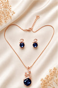 Blue Crystal Jewelry Set – Necklace & Earrings