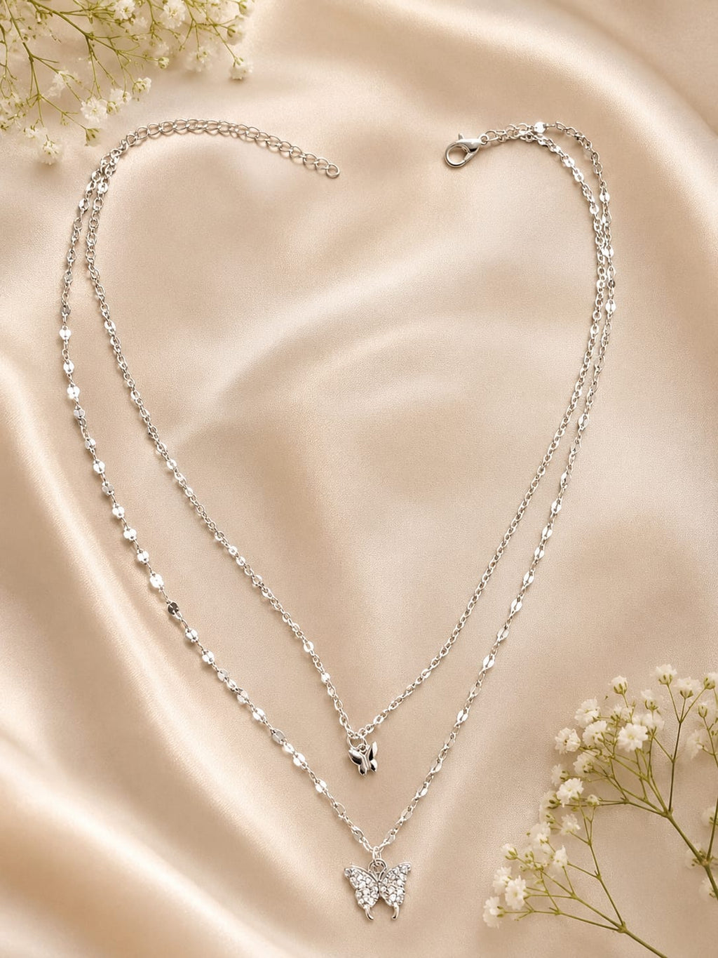 Elegant Double-Layer Butterfly Necklace