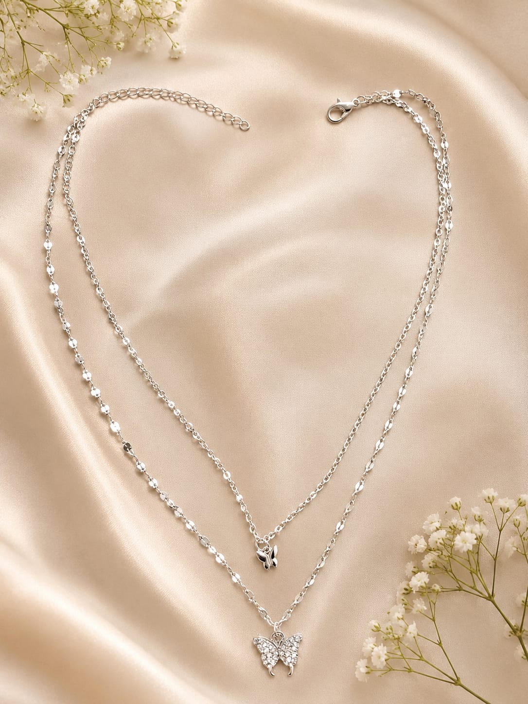 Elegant Double-Layer Butterfly Necklace