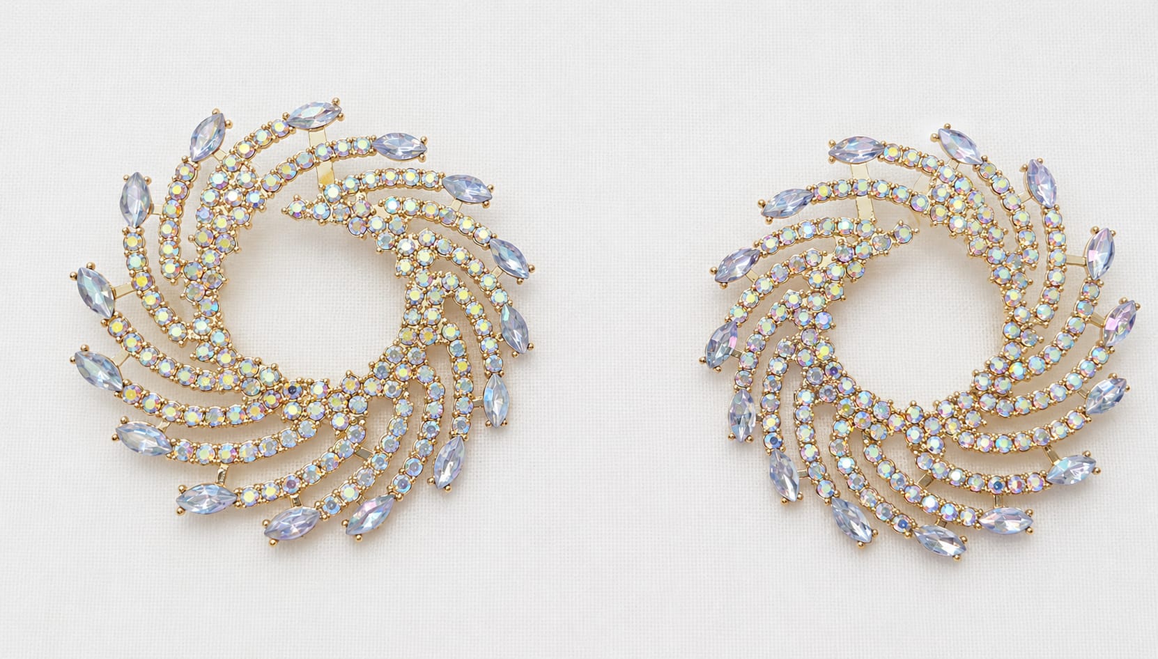 White Crystal Statement Earrings
