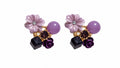 Floral Cluster Statement Earrings – Purple