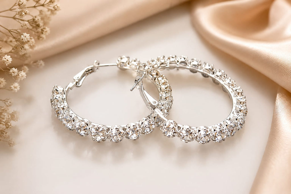 Sparkling Crystal Hoop Earrings