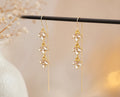 Elegant Crystal Leaf Threader Earrings
