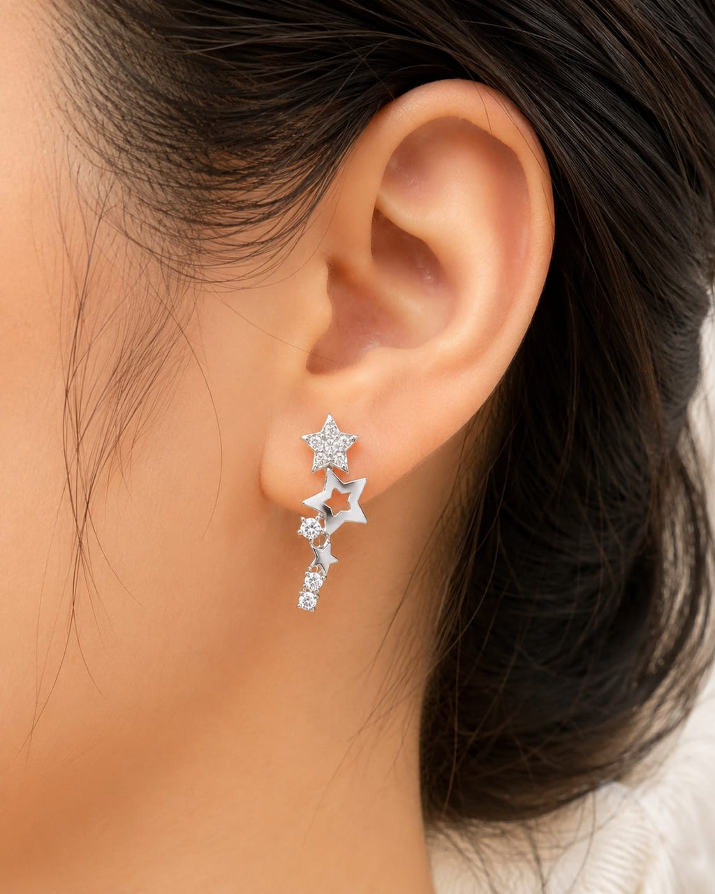Sparkling Star Crystal Stud Earrings