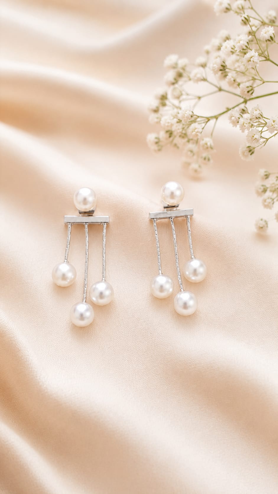 Pearl Tassel Jacket Earrings