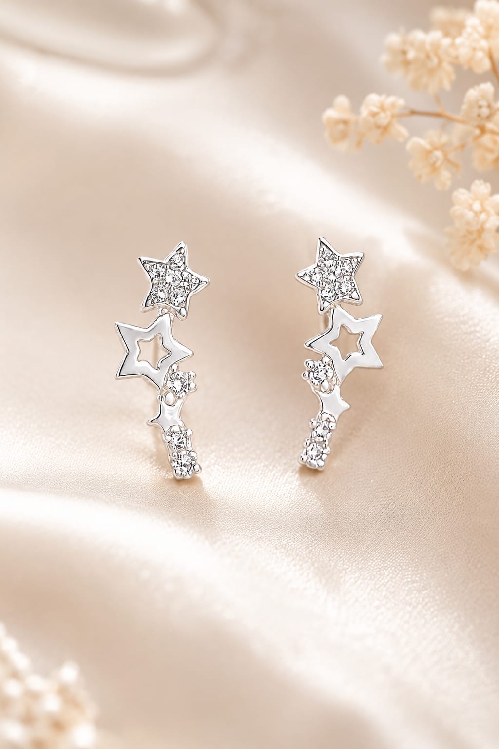 Sparkling Star Crystal Stud Earrings