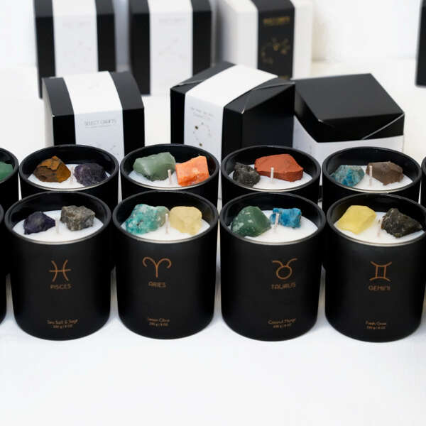 Lumira - Astrological candle with natural stones