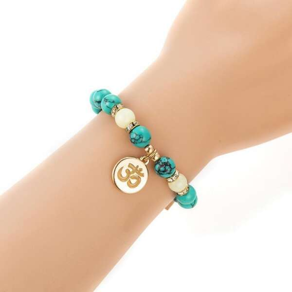 Fortuna - Turquoise bracelet with luminous beads